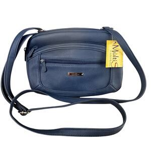 MultiSac Zippy Triple Compartment Crossbody Bag Pebble Blue Organizer Travel NWT